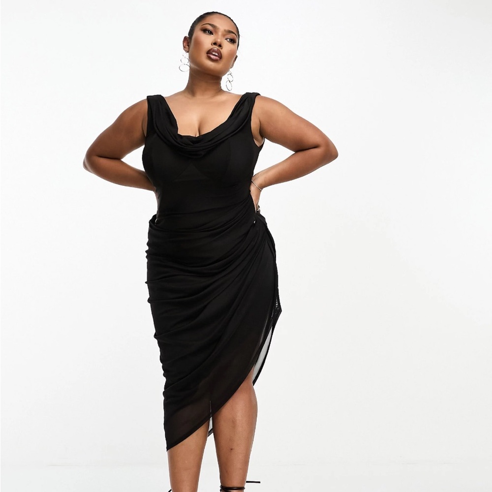 Brand new ASOS curve black mesh dress. Size US 12.